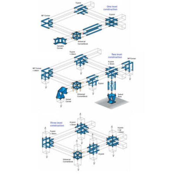 EUROTRUSS - FD34 4 WAY T-PIECE + DOWN